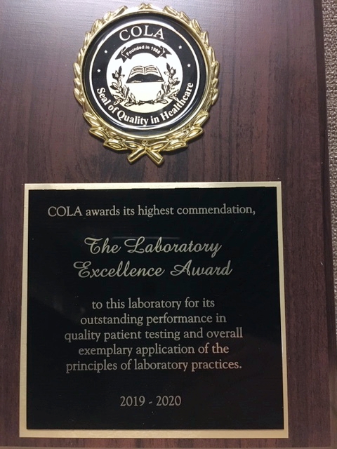 COLA Laboratory of Excellence Award for 2019-2020