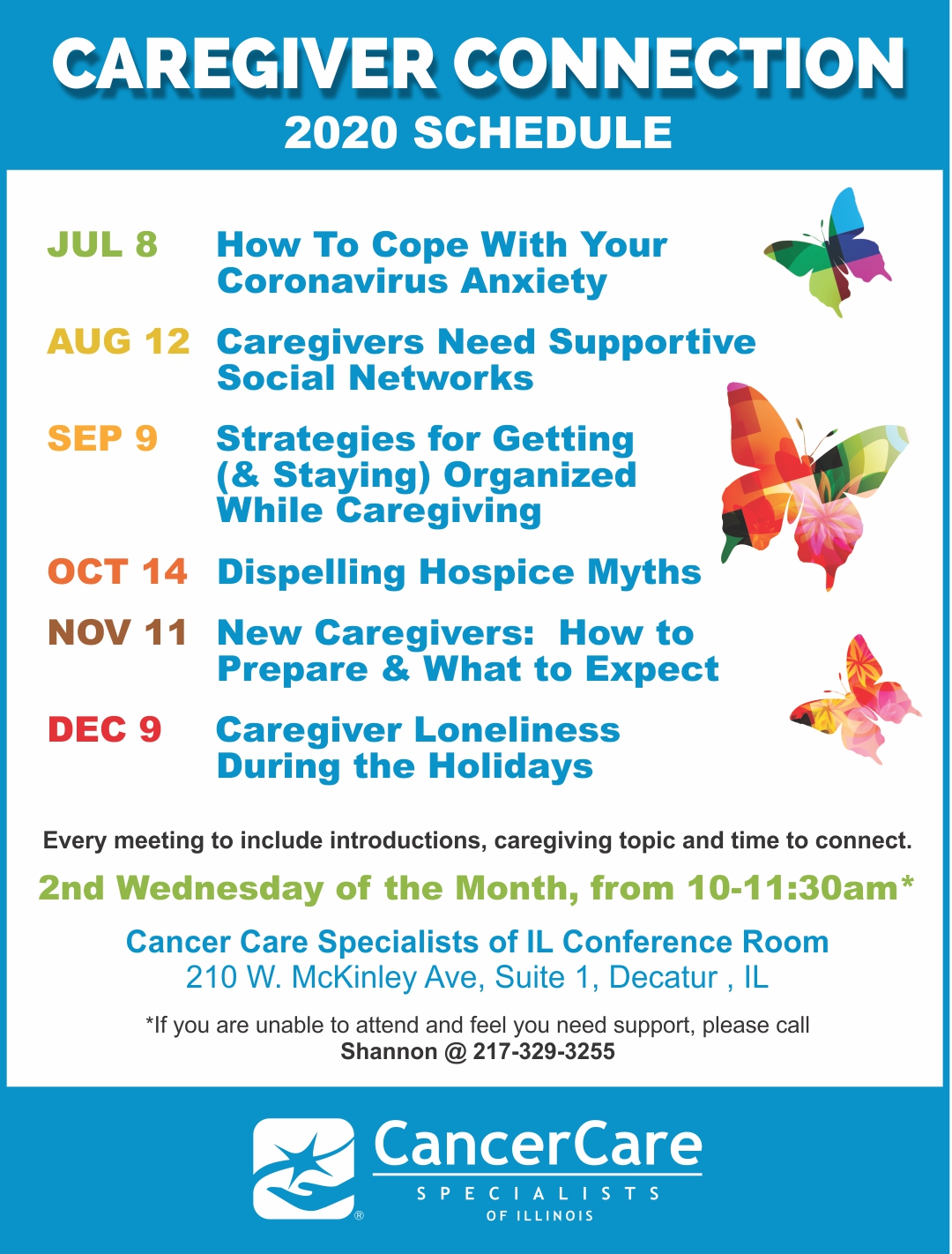 Caregiver Connection Flyer 6 24 20 Cancer Care Specialists of IL